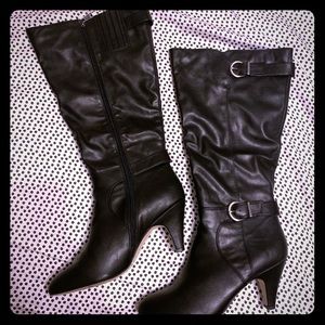 WIDE CALF BOOTS LEATHERETTE 10WW